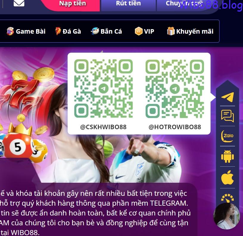 Hotline hỗ trợ của wibo88