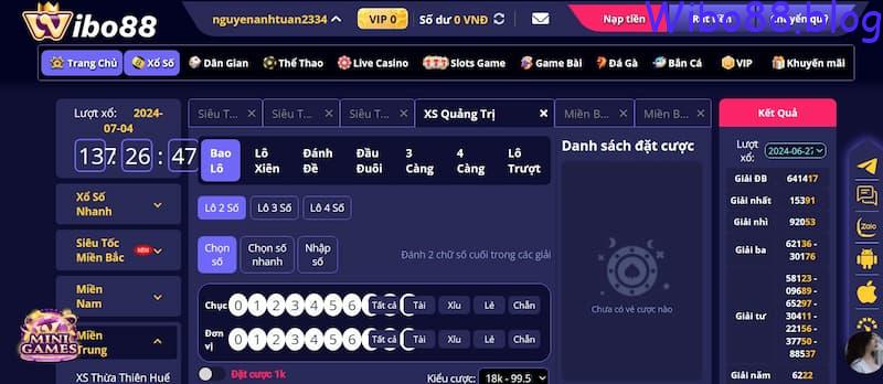 Đa dạng hình thức tham gia xổ số tại wibo88